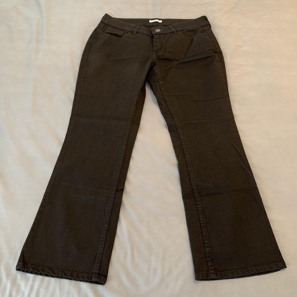 Riders‎ By Lee Jeans Womens 14P Black Mid Rise Bootcut Stretch Denim Embroidered